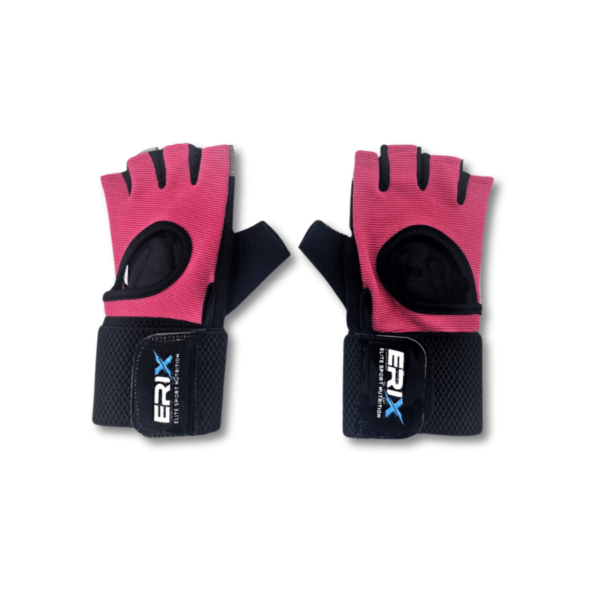 GUANTES CON MUÑEQUERA ROSA