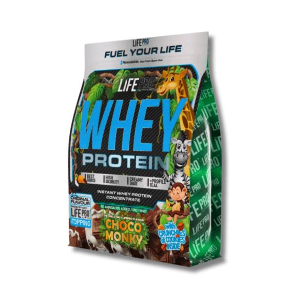 LIFE PRO WHEY CHOCO MONKY 1KG BAG EDITION