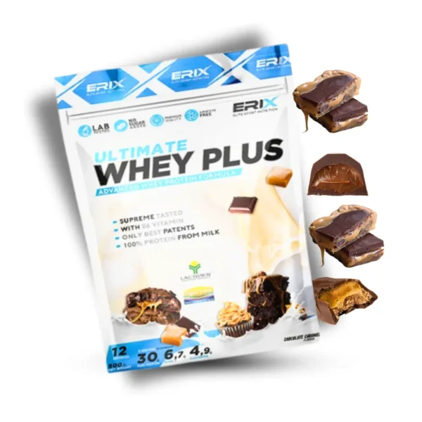 WHEY PLUS CHOCOLATE CARAMELO 500GR ERIX - Imagen 2