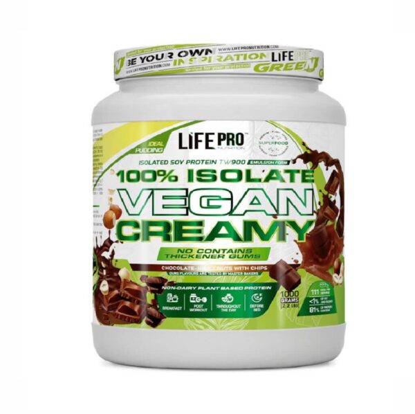 LIFE PRO ISOLATE VEGAN CREAMY CHOCO AVELLANA 1KG