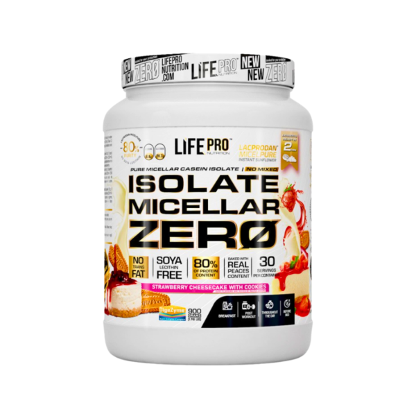 LIFE PRO ISOLATE MICELLAR CASEIN STRAWBERRY-CHEESE CAKE 900GR