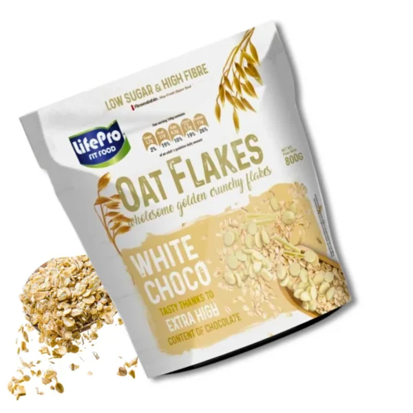 LIFE PRO OAT FLAKES WHITE CHOCO 800GR - Imagen 2