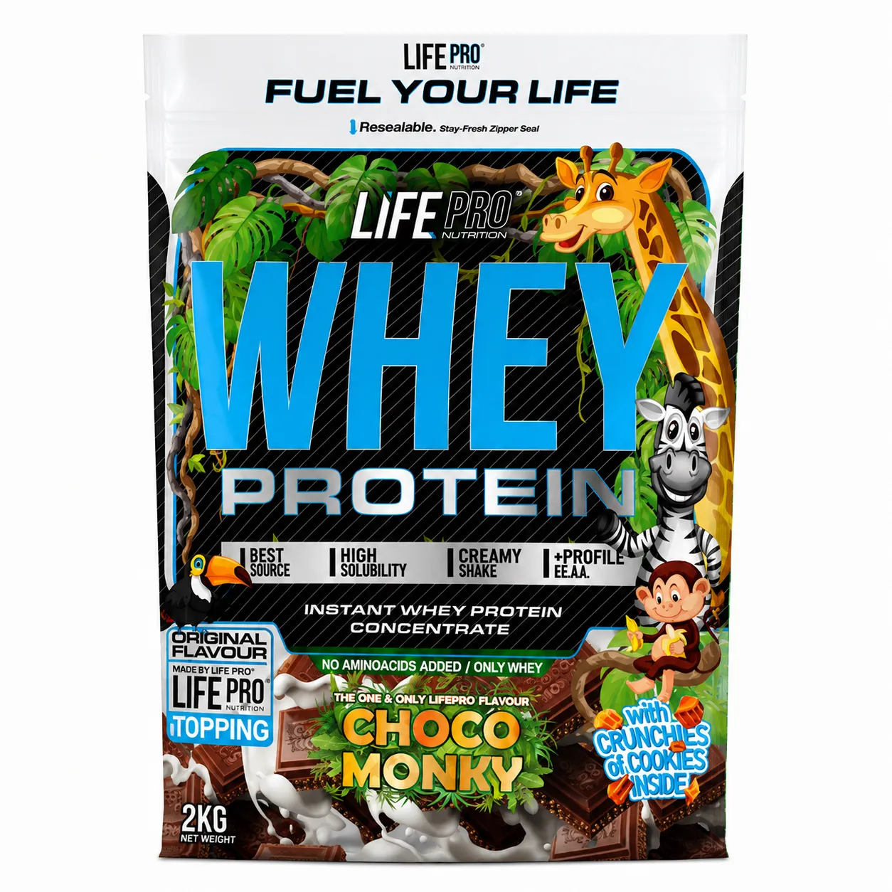 LIFE PRO WHEY CHOCO MONKY 2KG 1 LIFE PRO WHEY CHOCO MONKY