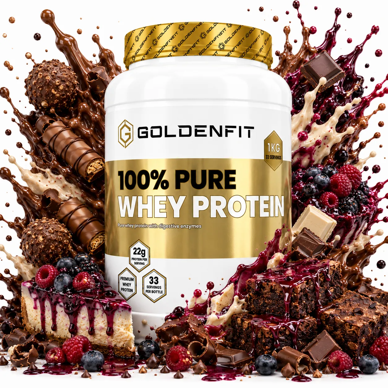 GOLDENFIT WHEY 1KG SPLASH