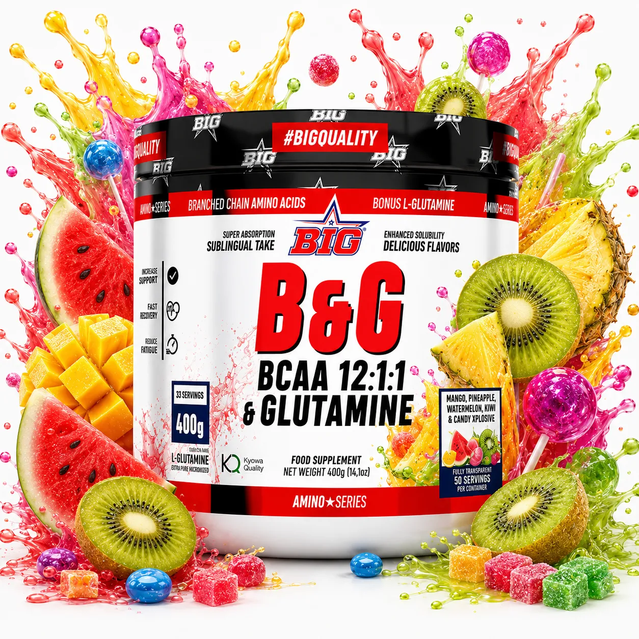 BIG BCAA Y GLUTAMINA 400 GR SPLASH