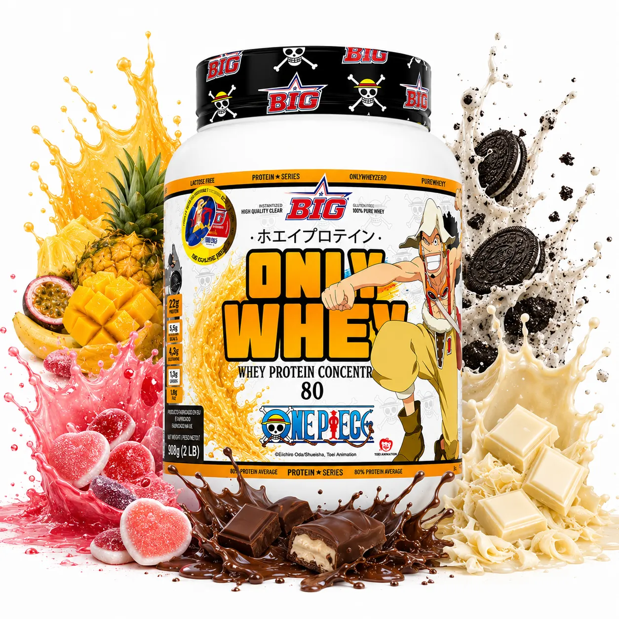 BIG ONLY WHEY 1KG ONE PIECE 2 BIG ONLY WHEY 1KG ONE PIECE SPLASH